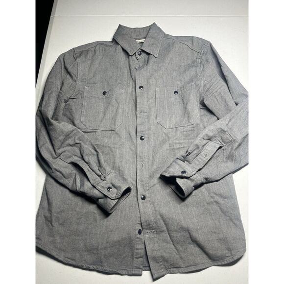 Taylor Stitch Gray Mid Weight Utility Casual Button Down Shirt Flannel Mens 40 - Picture 1 of 6